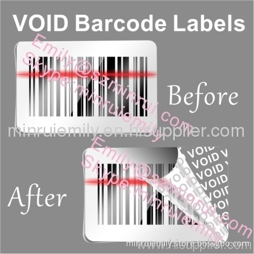 Custom Void Barcode Stickers,leaving Void Texts One Time Use Labels